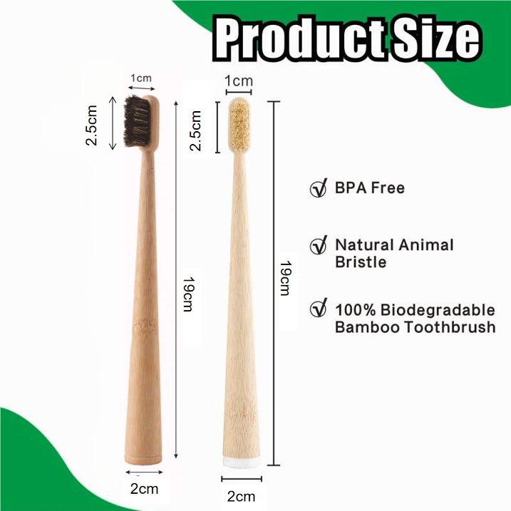 4 Pack Boar Bristle / Horse Br - Bamboo Toothbrush Set 评论和价格