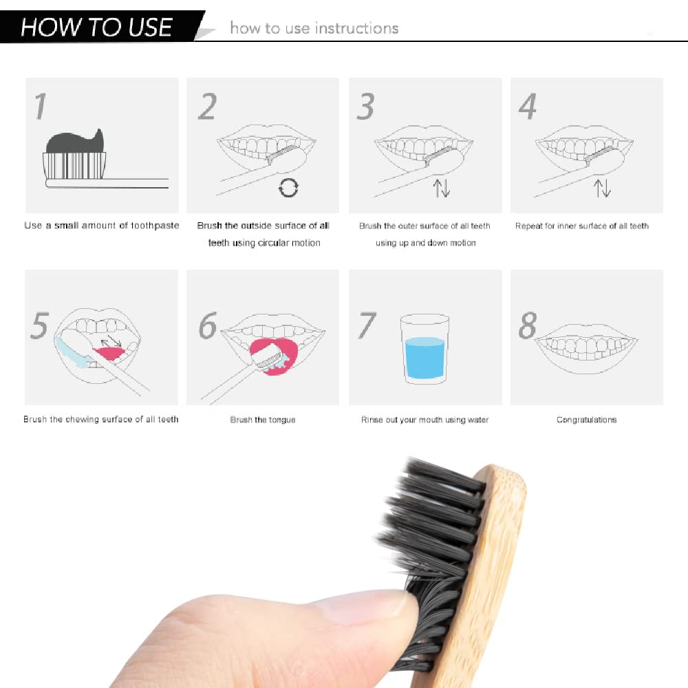 10 Pack Natural Bamboo Toothbr - Bamboo Toothbrush Set 评论和价格