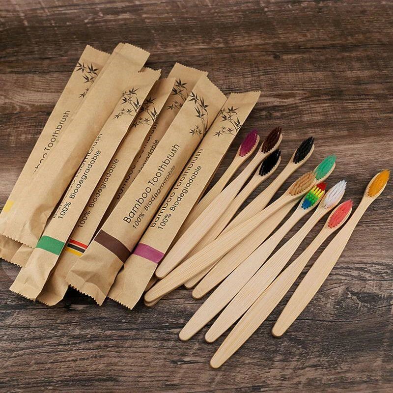 Random Color 5/10pcs Bamboo To - Bamboo Toothbrush Set 评论和价格