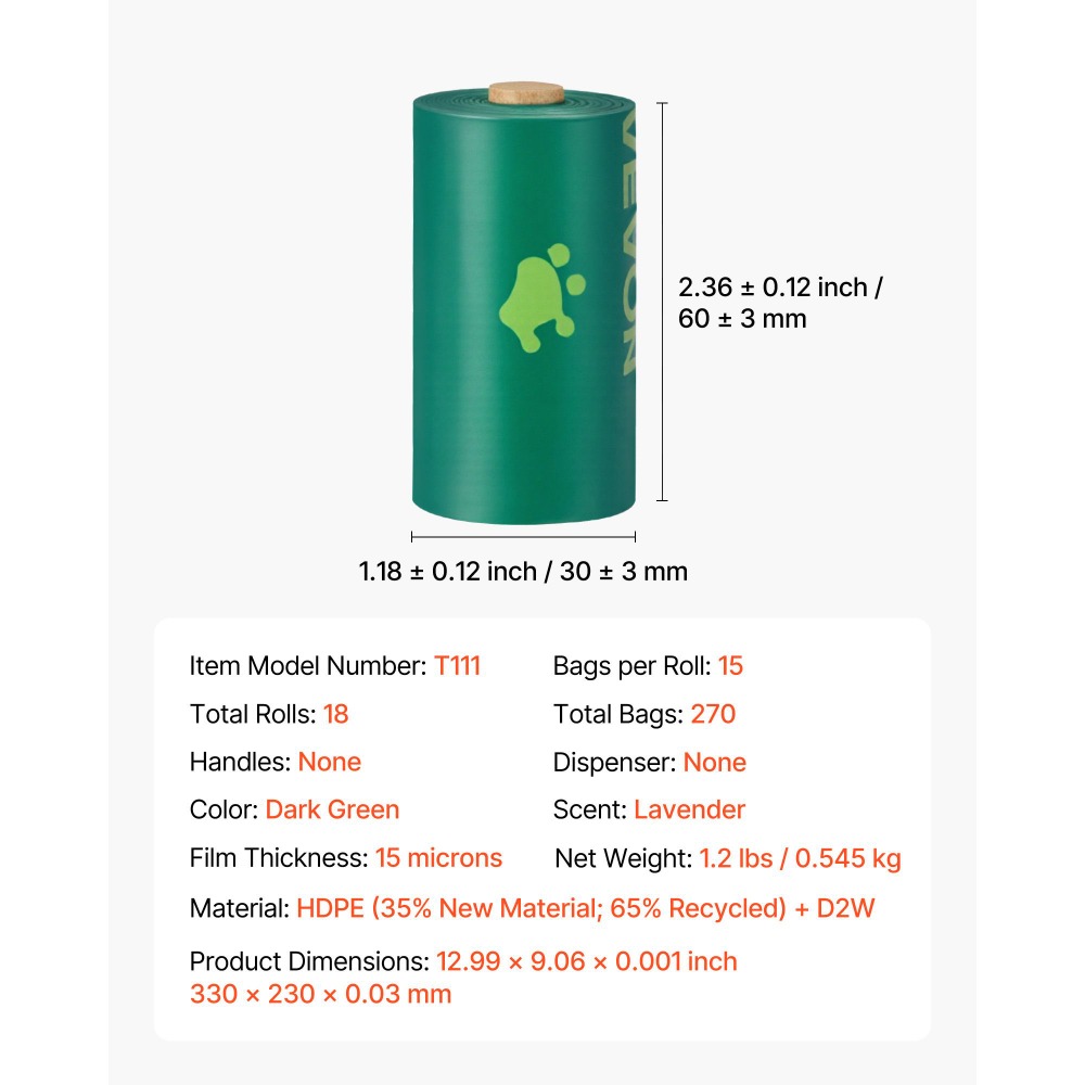 Dog Poop Bags, 270 Counts 13 x - Biodegradable Bin Liner 评论和价格