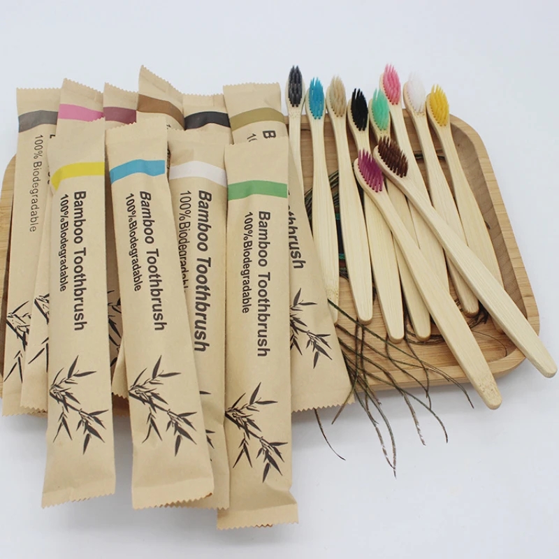Bamboo Toothbrushes 100Pcs Eco - Bamboo Toothbrush Set 评论和价格