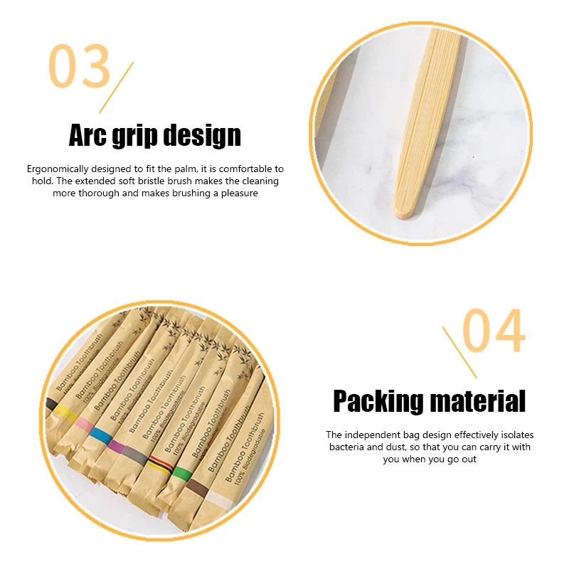 Bamboo Toothbrushes 100Pcs Eco - Bamboo Toothbrush Set 评论和价格